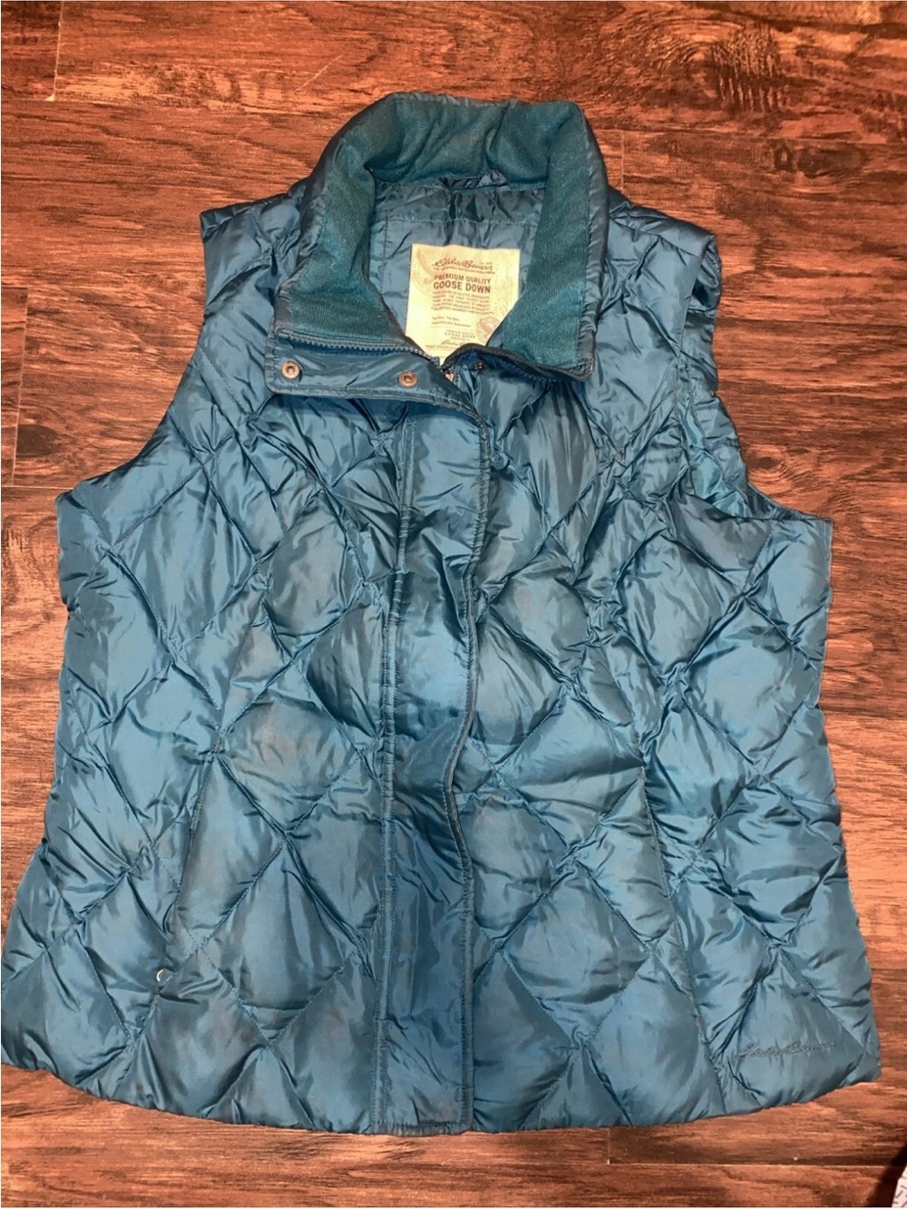 Eddie Bauer Teal Quilted Down Puffer Vest - Women